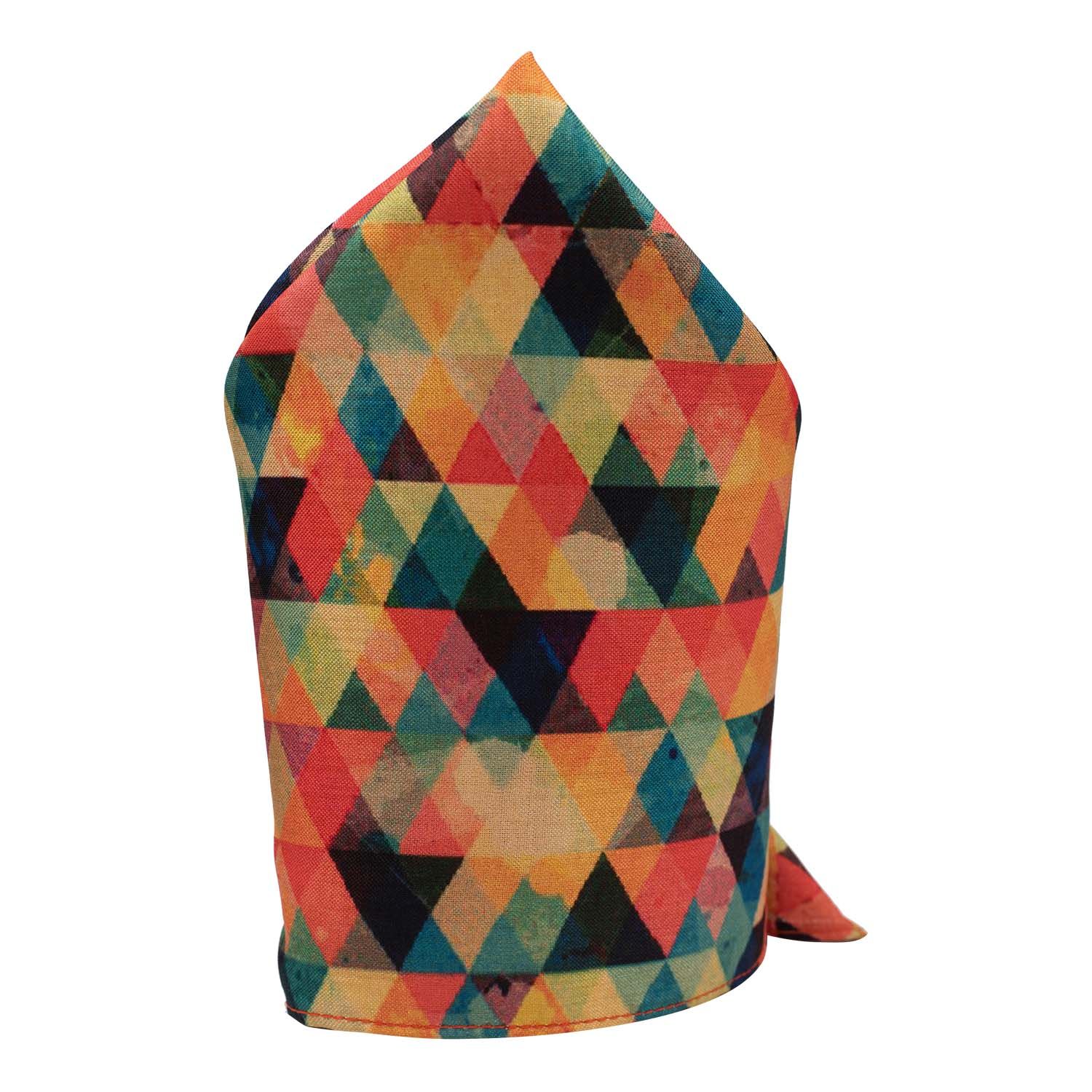 Multicolor Geometric Pocket Square for Men