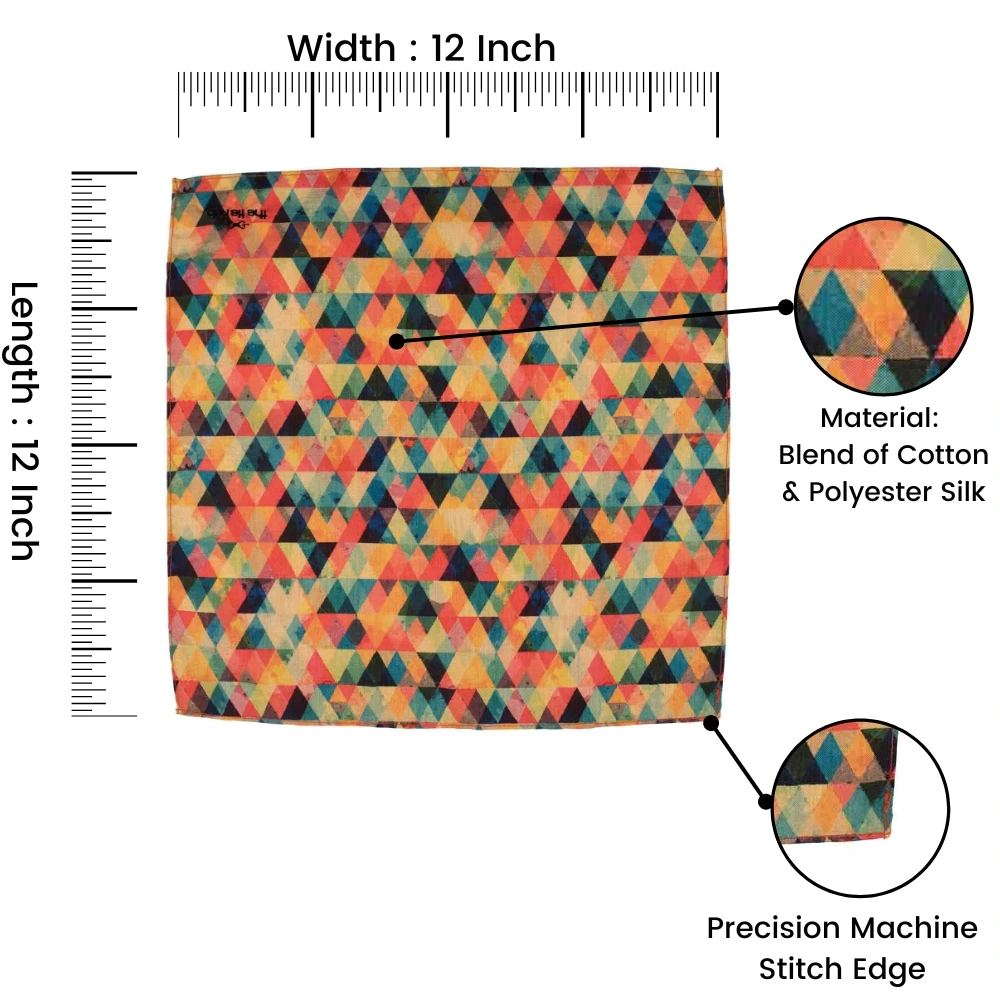 Multicolor Geometric Pocket Square for Men