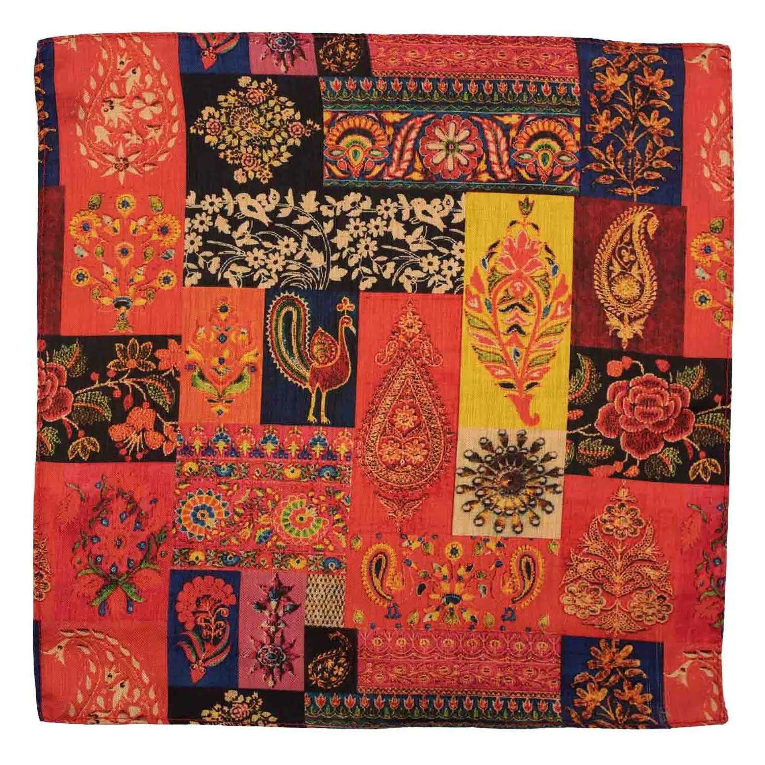 Orange Geometric Pocket Square for Men