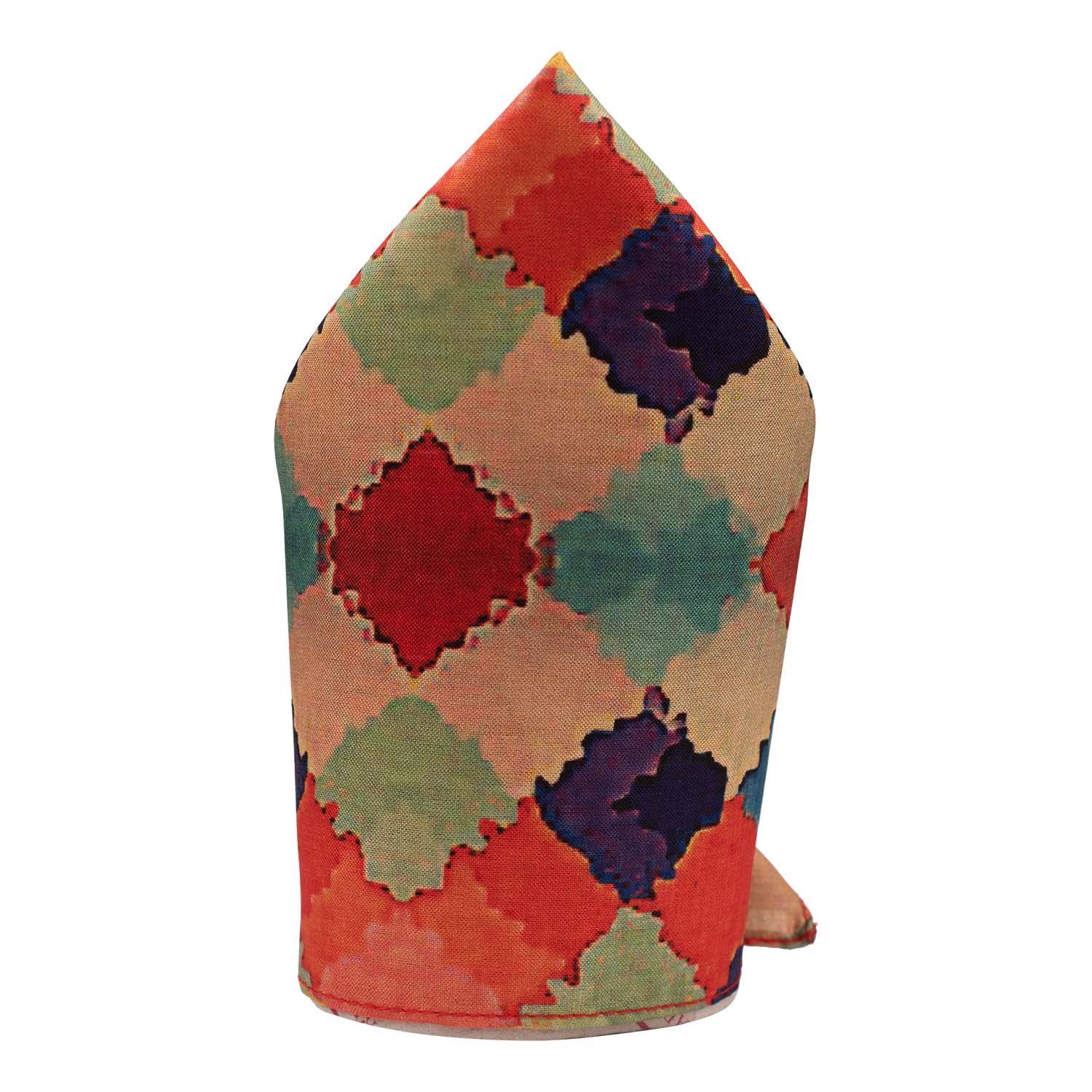 Multicolor Geometric Pocket Square for Men