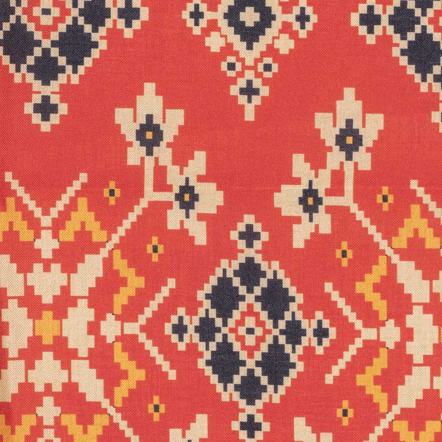 Orange Geometric Pocket Square for Men