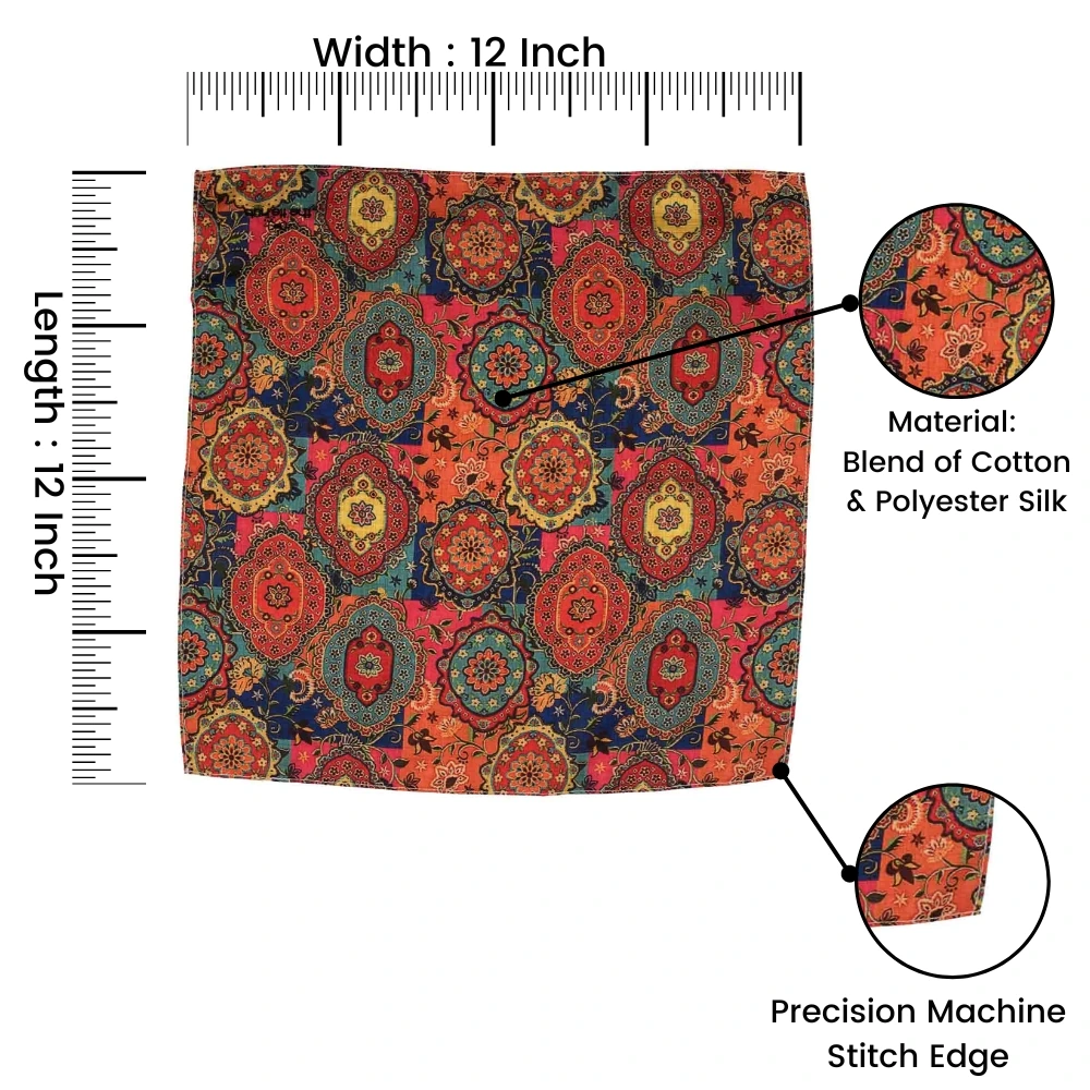 Multicolor Floral Pocket Square for Men