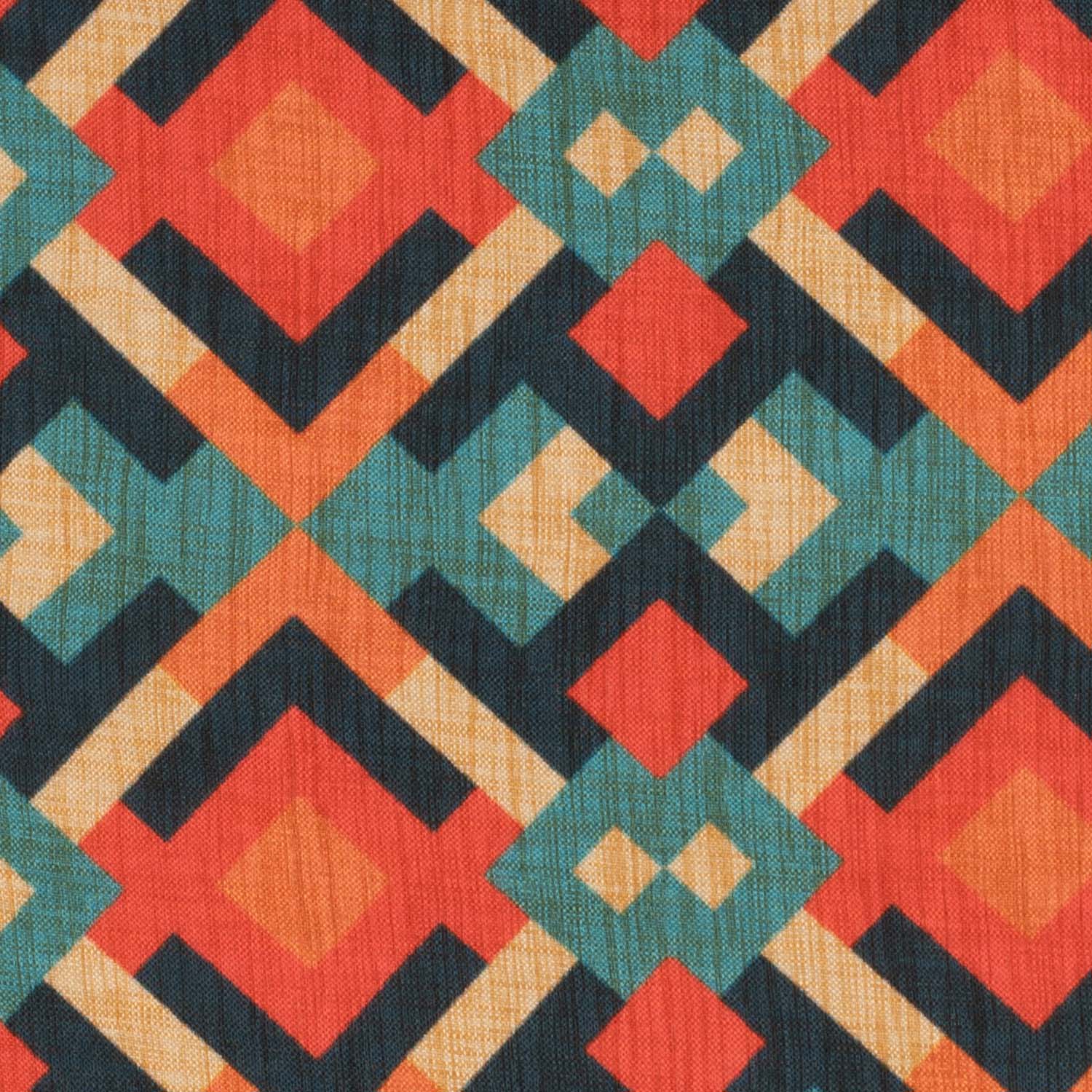 Orange Geometric Pocket Square for Men
