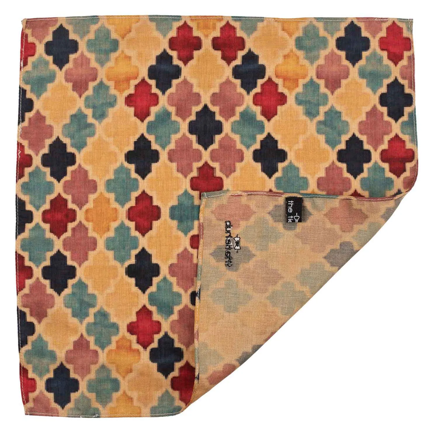 Multicolor Geometric Pocket Square for Men