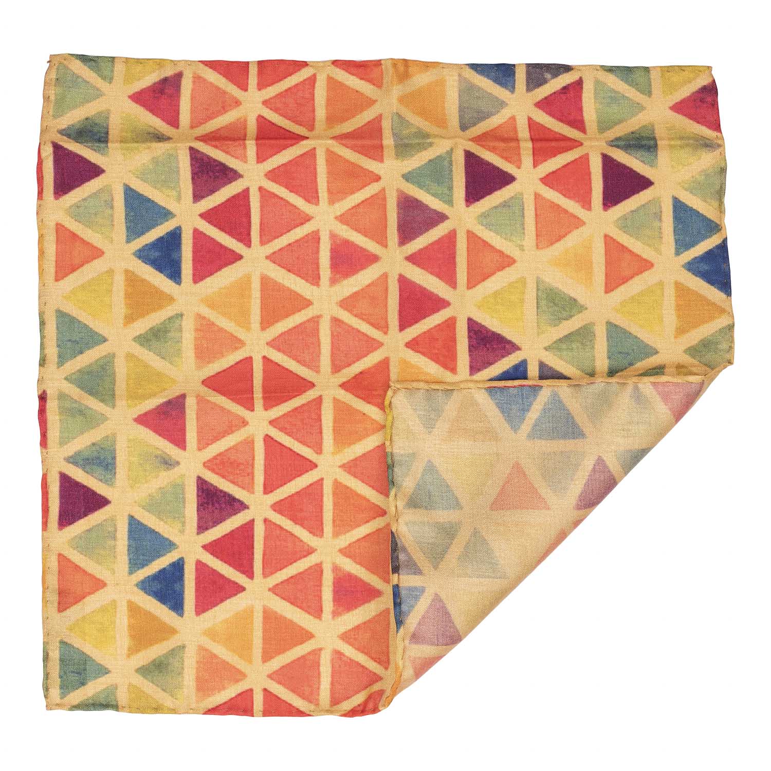 Multicolor Geometric Pocket Square for Men
