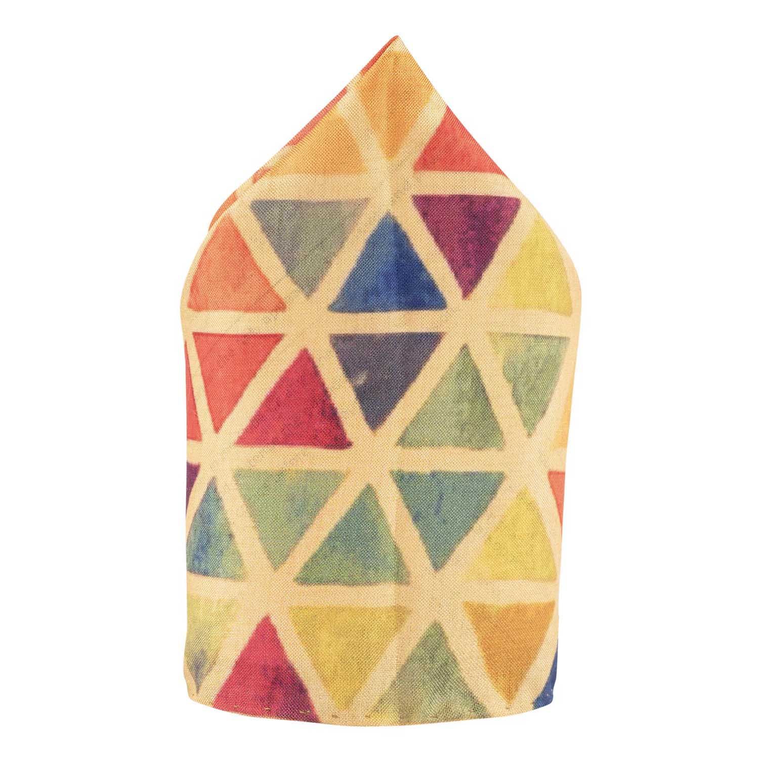 Multicolor Geometric Pocket Square for Men