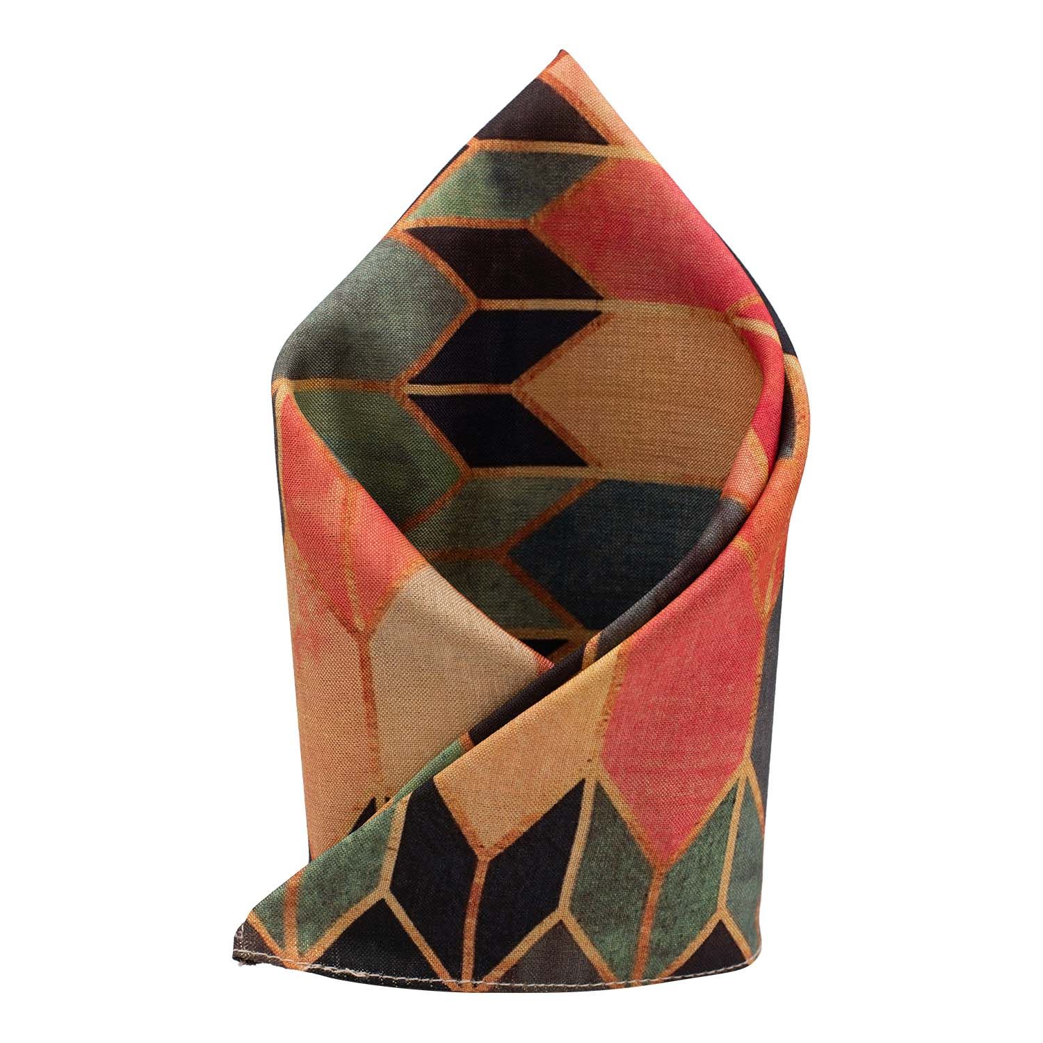 Blue Geometric Pocket Square for Men