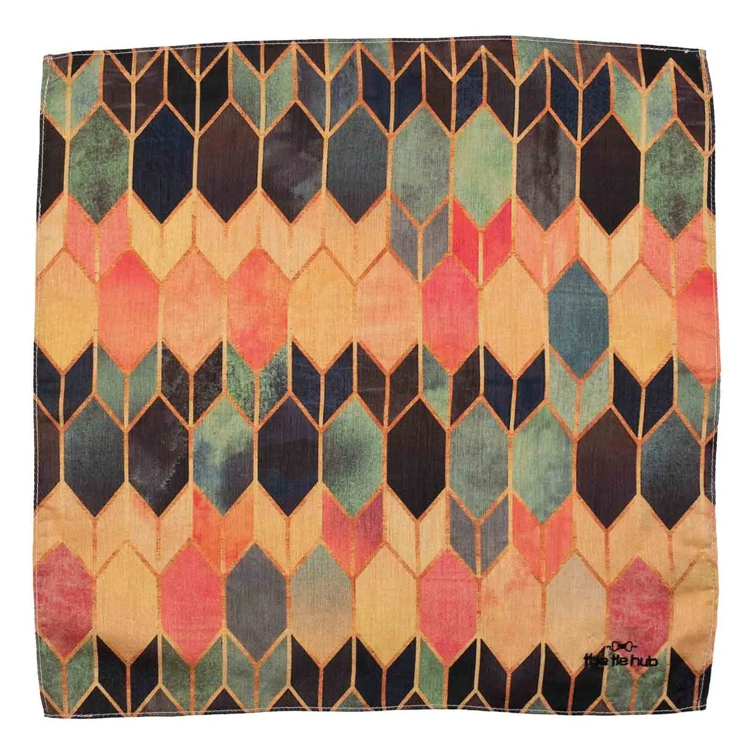 Blue Geometric Pocket Square for Men