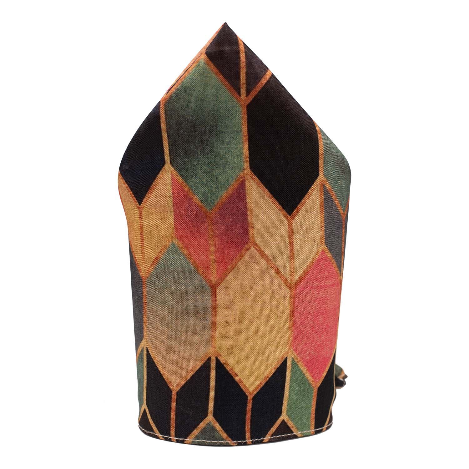 Blue Geometric Pocket Square for Men