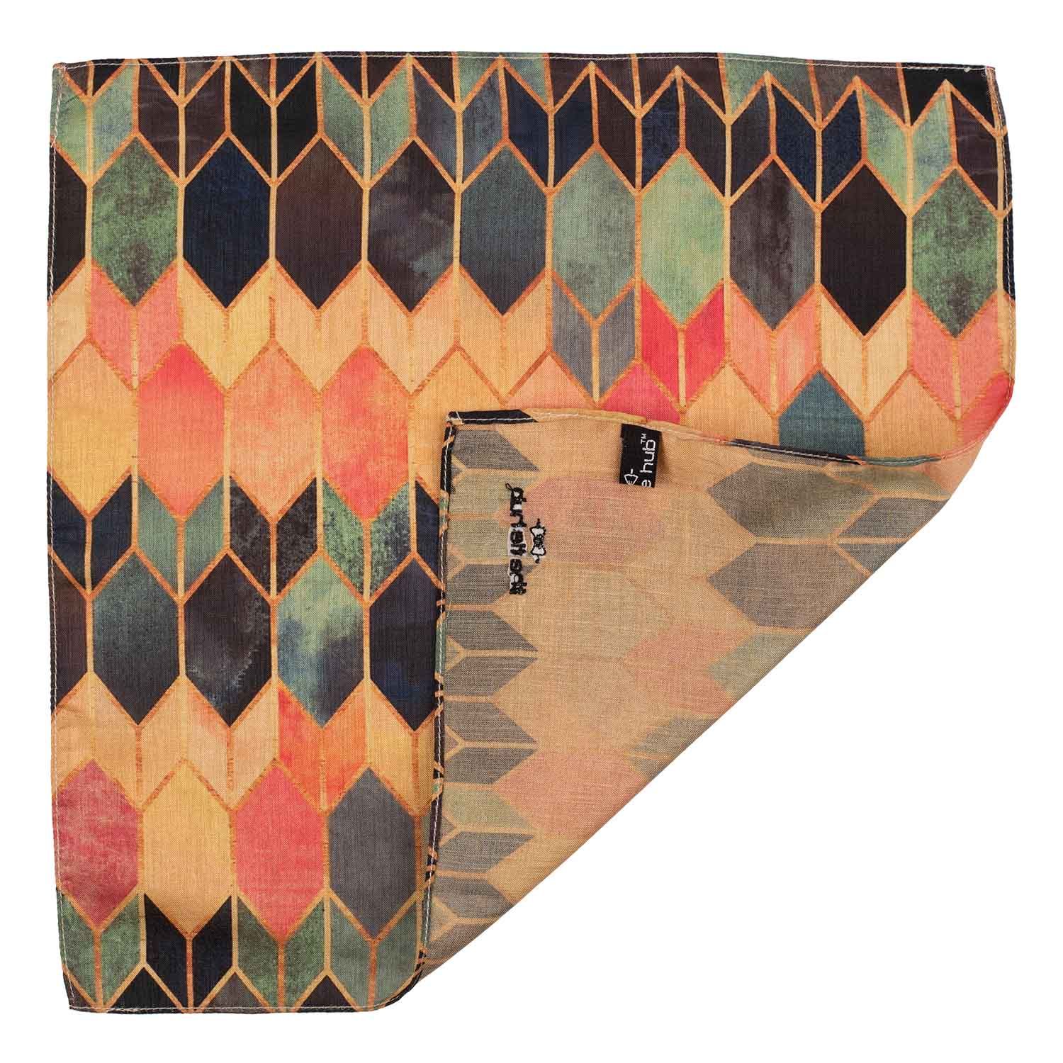 Blue Geometric Pocket Square for Men