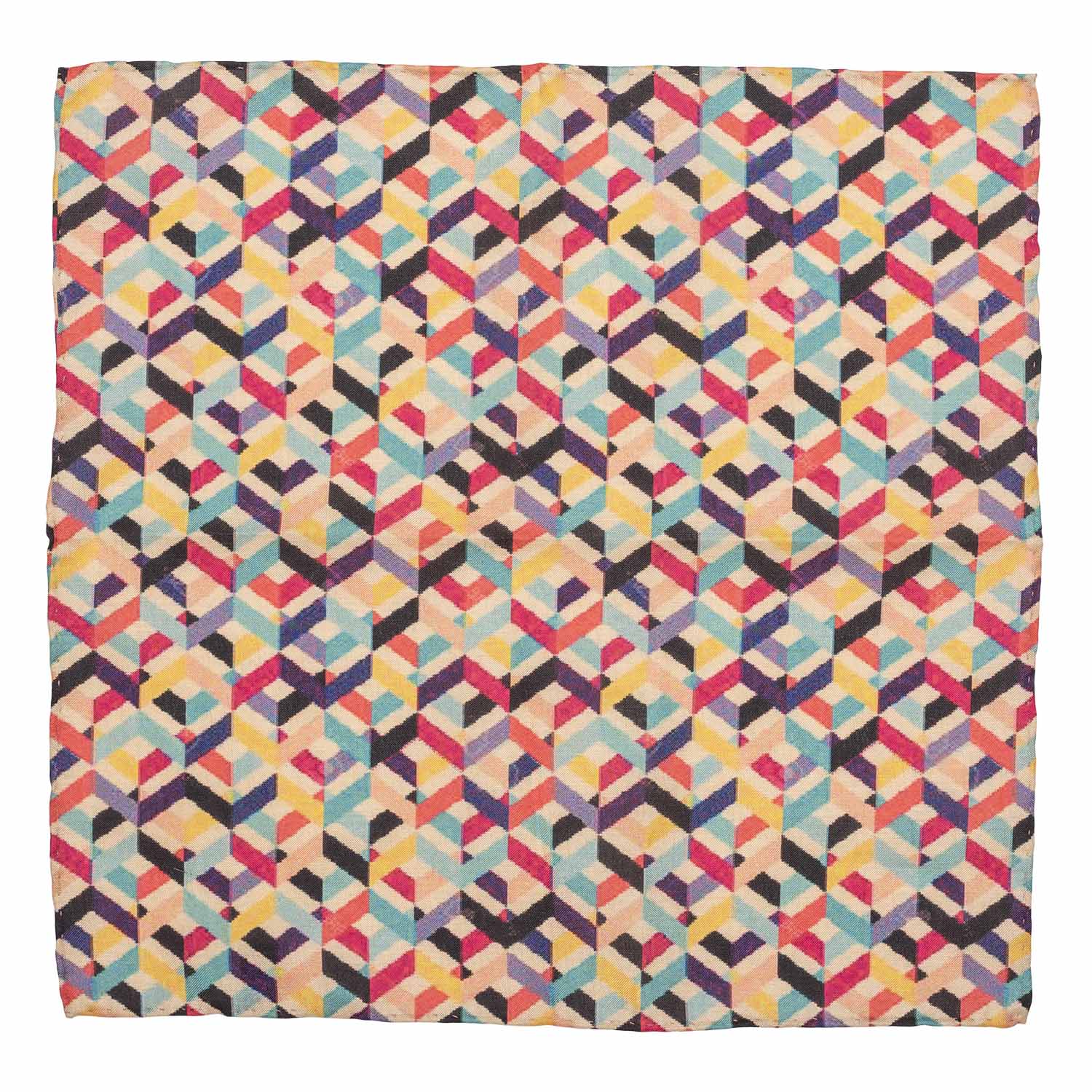 Multicolor Geometric Pocket Square for Men