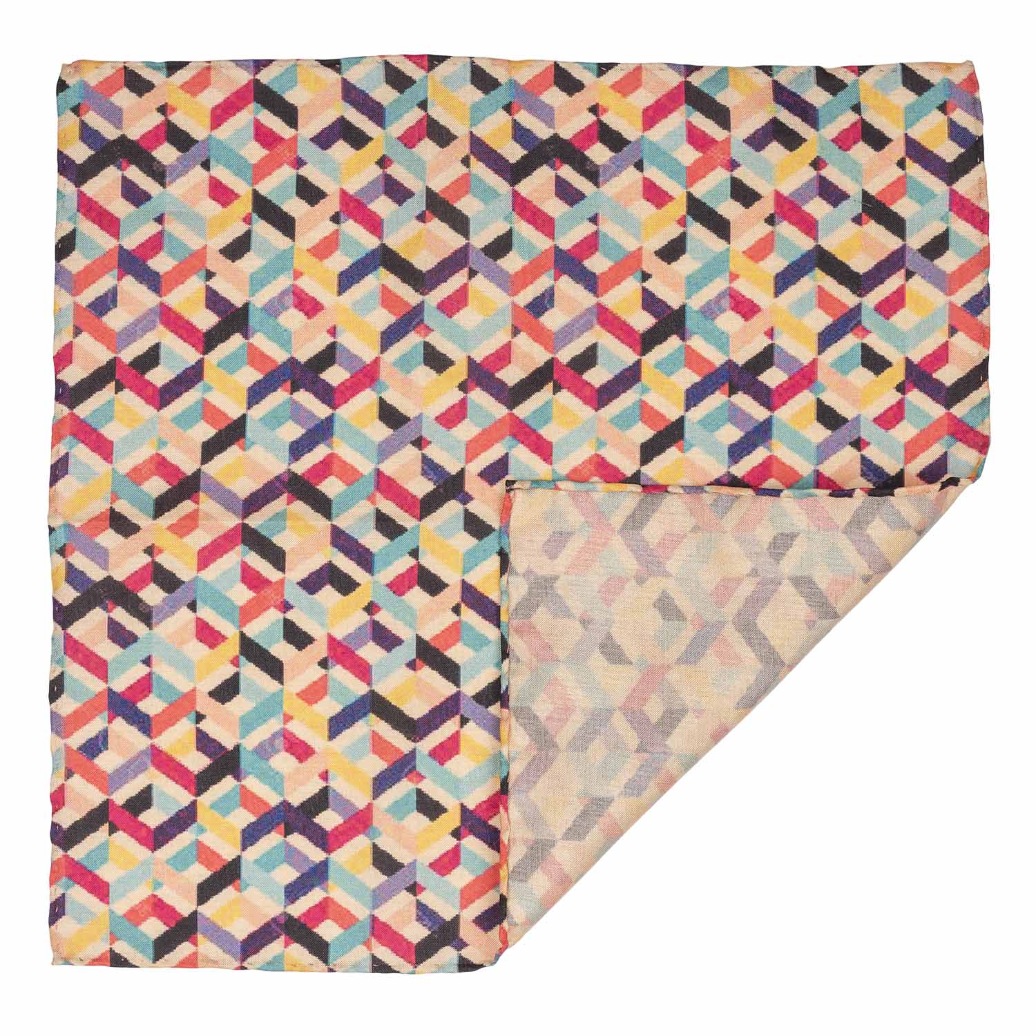 Multicolor Geometric Pocket Square for Men