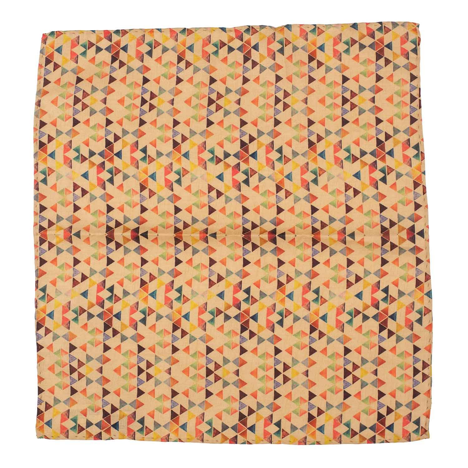 Multicolor Geometric Pocket Square for Men