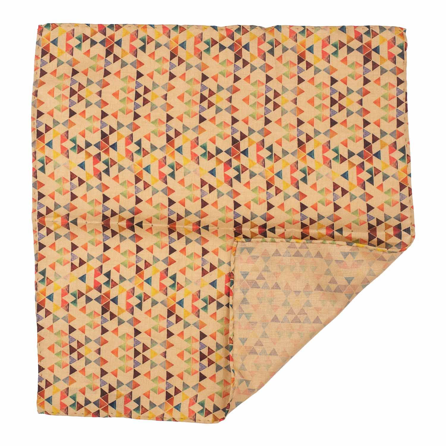 Multicolor Geometric Pocket Square for Men