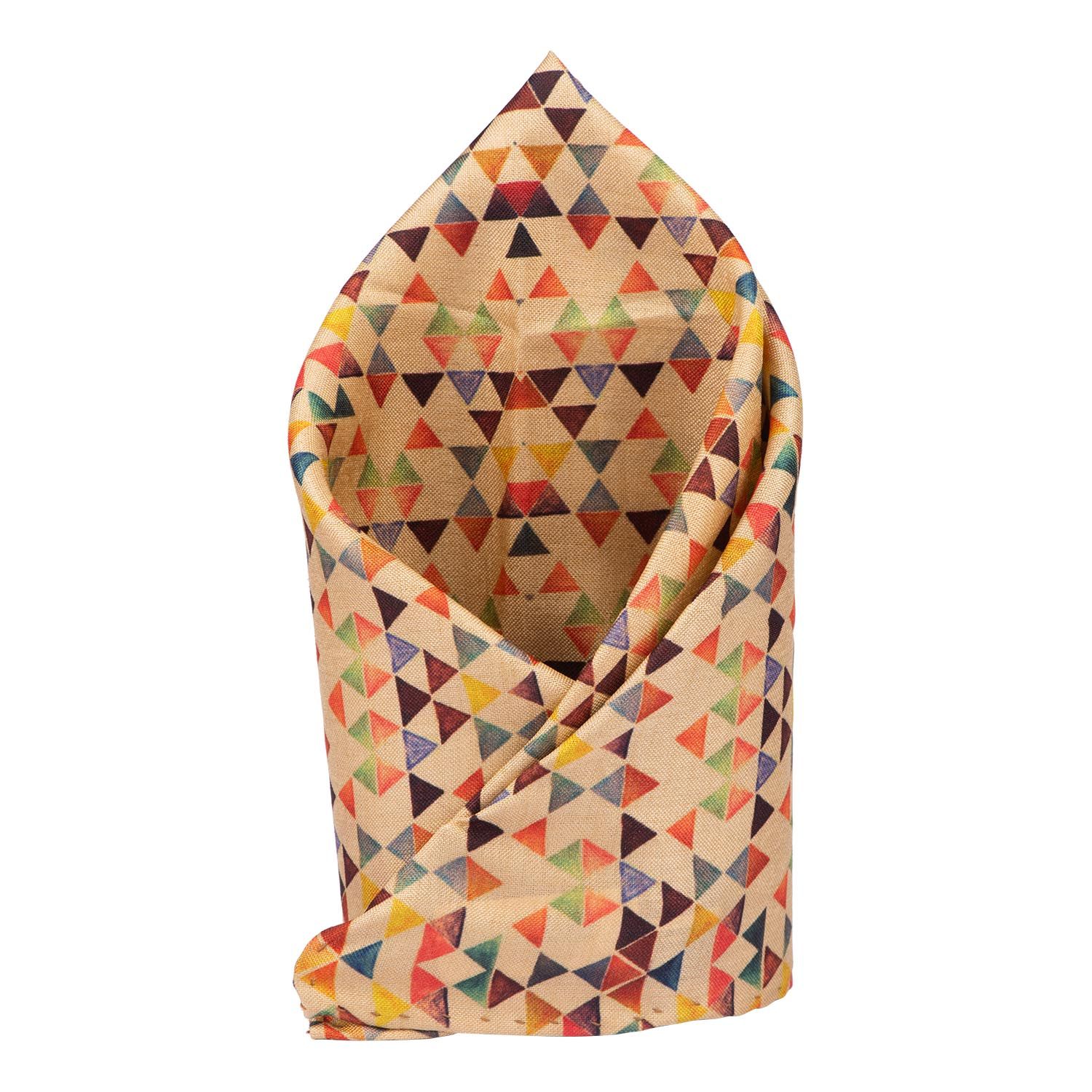 Multicolor Geometric Pocket Square for Men