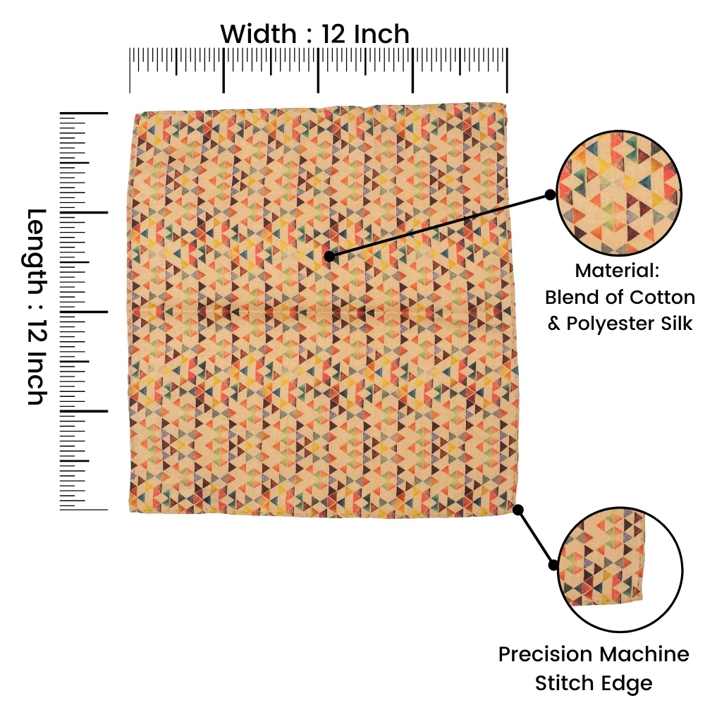 Multicolor Geometric Pocket Square for Men