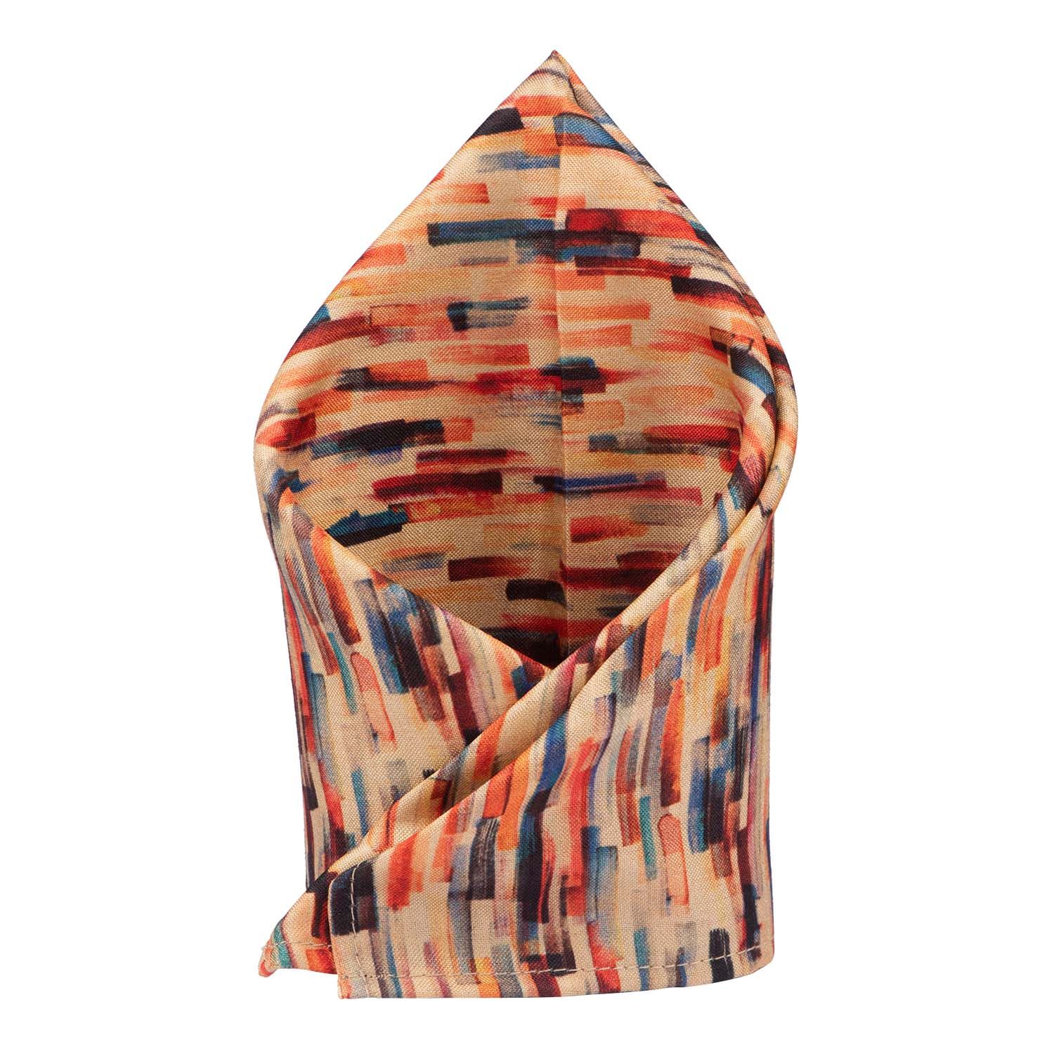 Multicolor Geometric Pocket Square for Men
