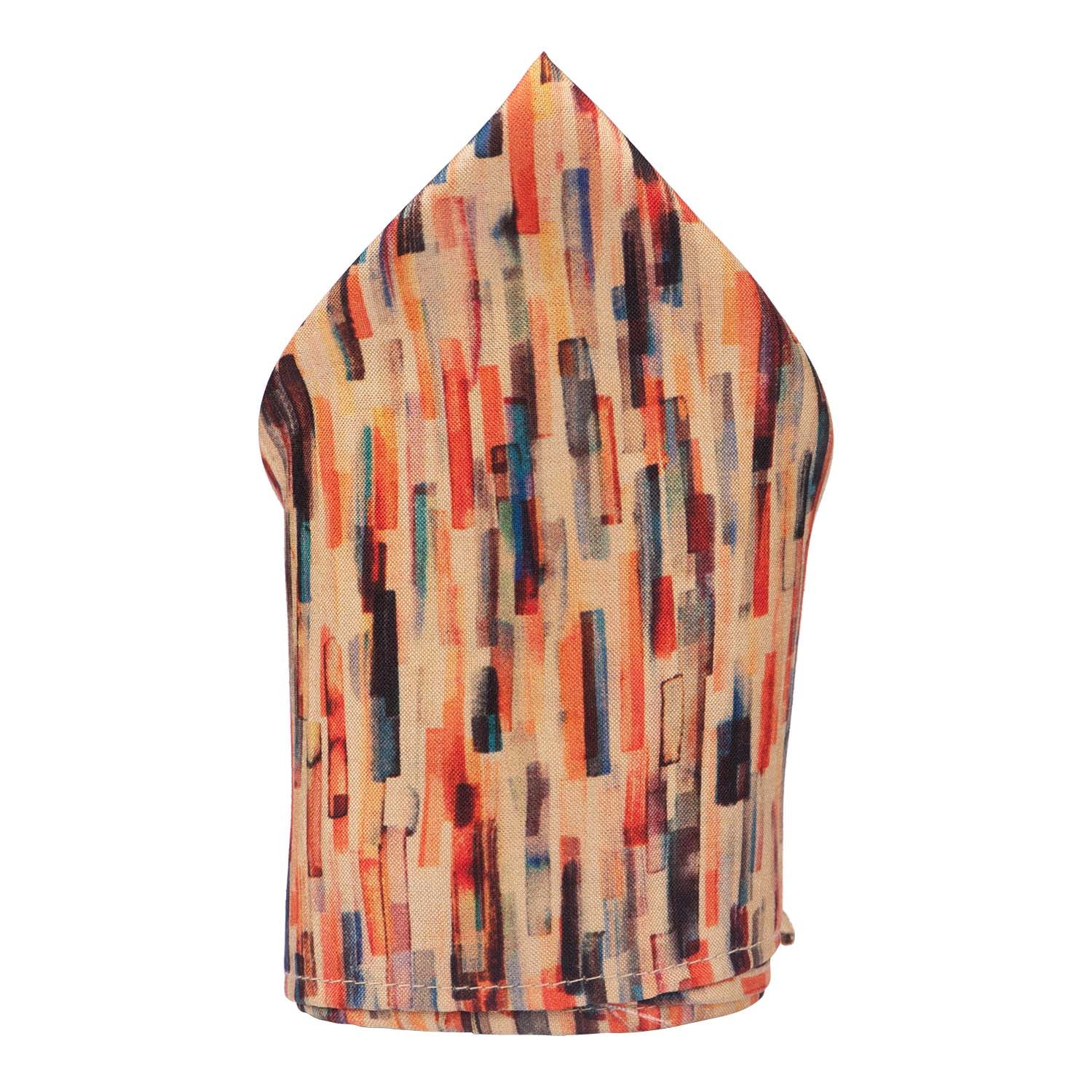 Multicolor Geometric Pocket Square for Men