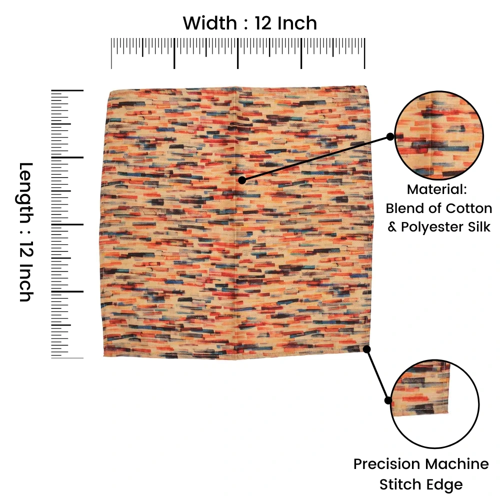 Multicolor Geometric Pocket Square for Men