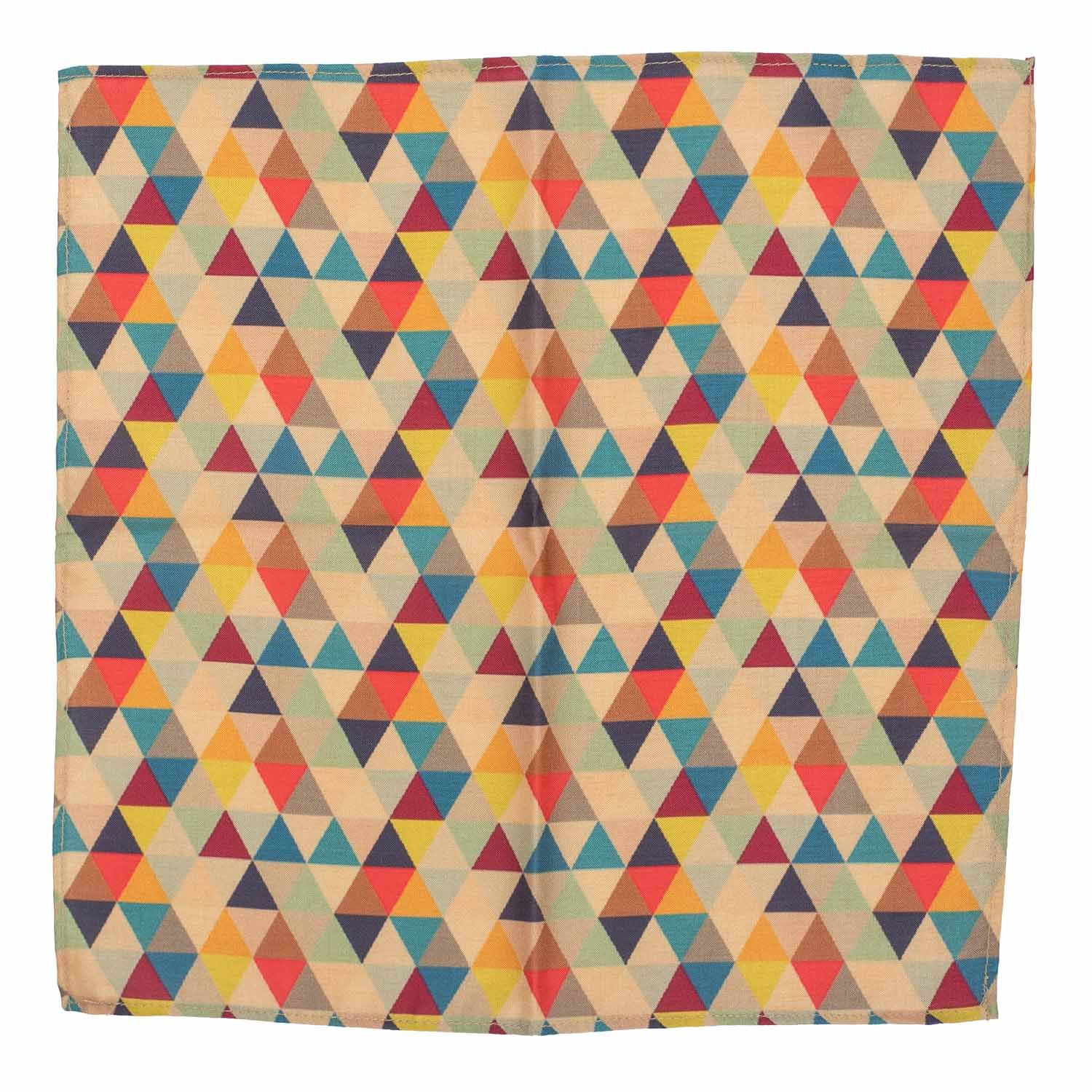 Multicolor Geometric Pocket Square for Men