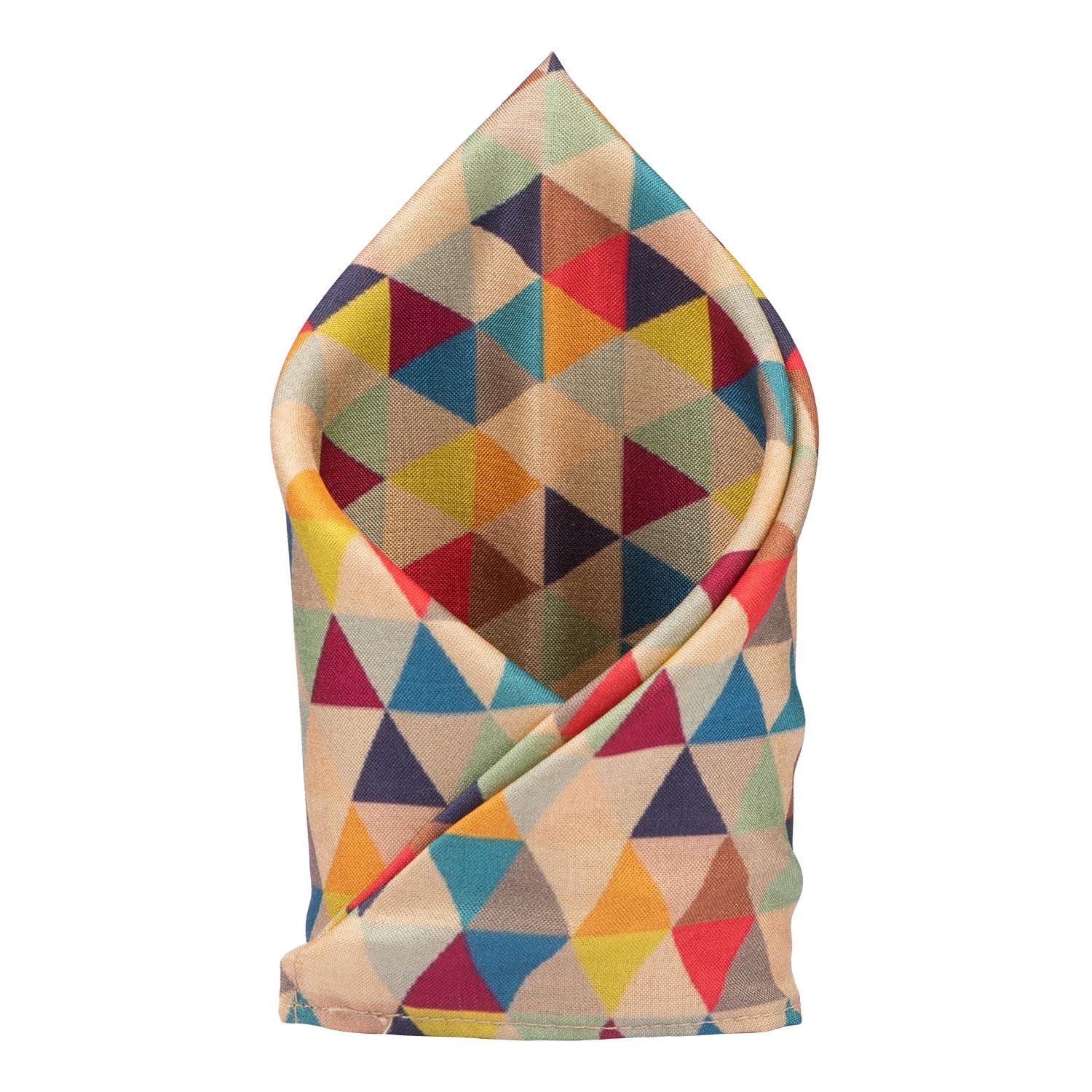 Multicolor Geometric Pocket Square for Men