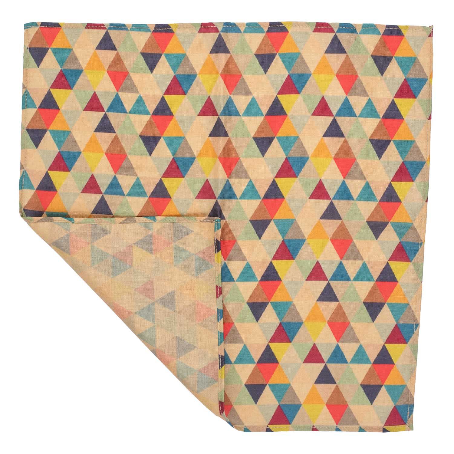 Multicolor Geometric Pocket Square for Men