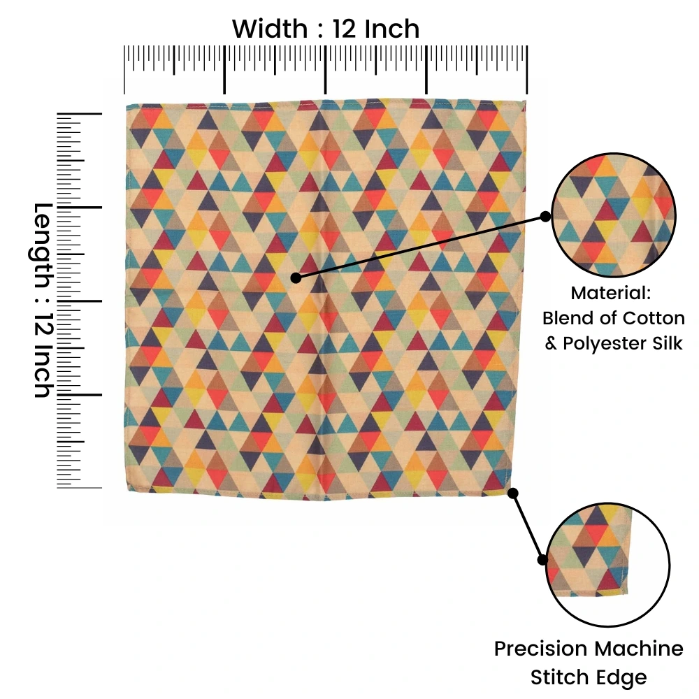 Multicolor Geometric Pocket Square for Men