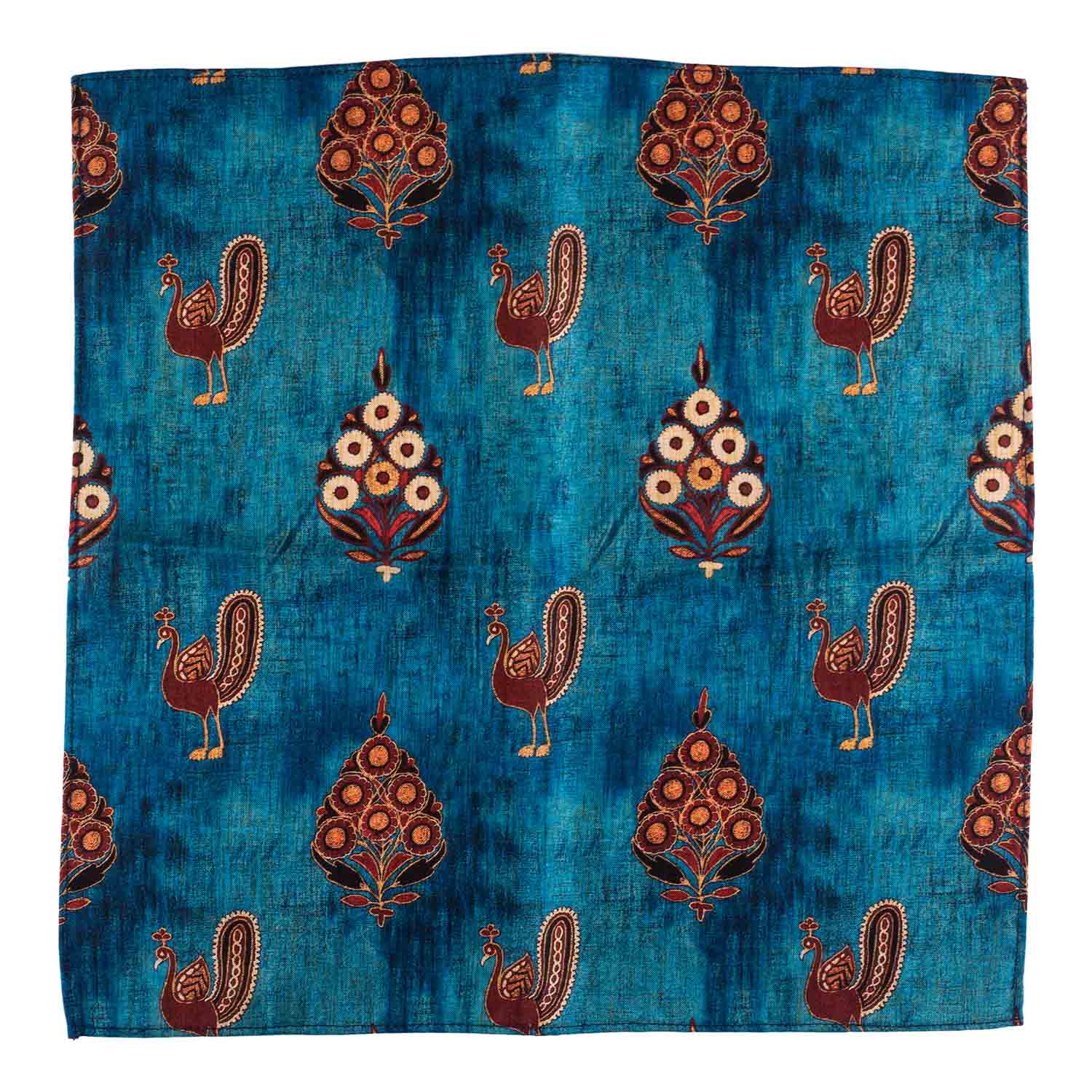 Blue Geometric Pocket Square for Men