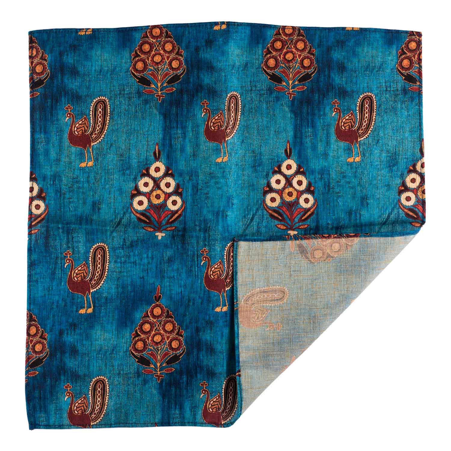 Blue Geometric Pocket Square for Men