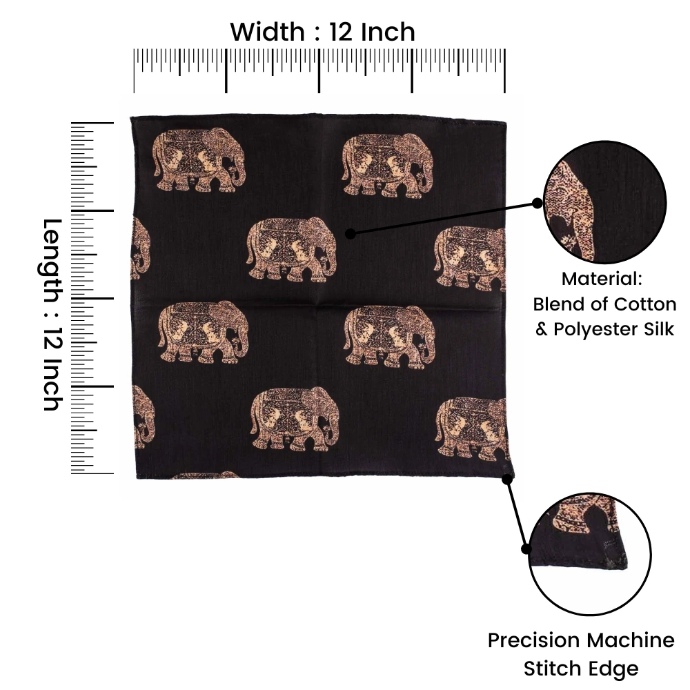 Grey Geometric Pocket Square for Men