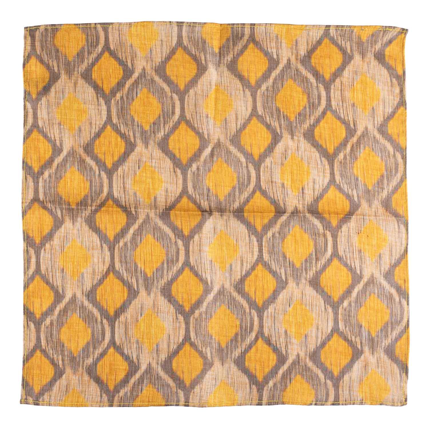 Grey Geometric Pocket Square for Men