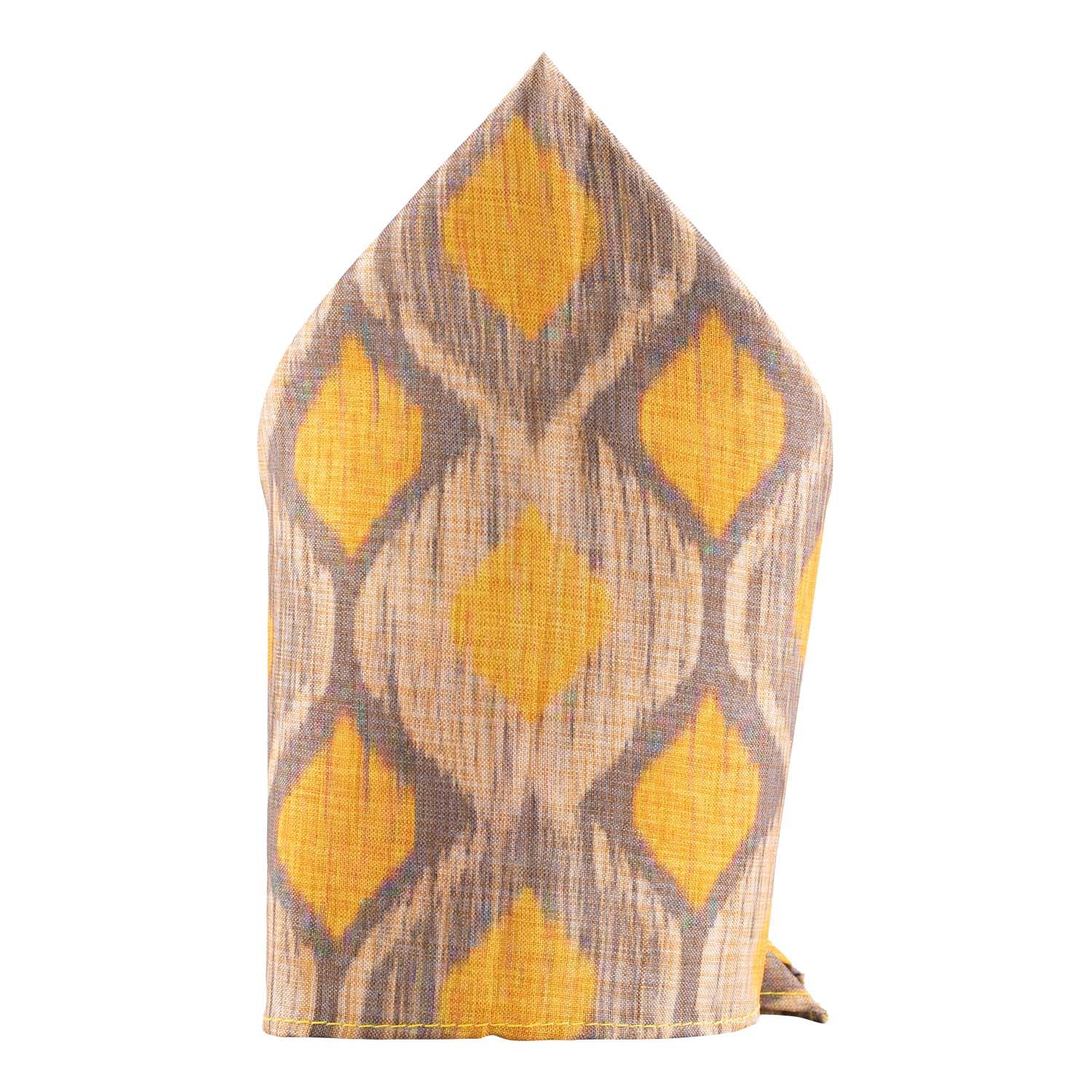 Grey Geometric Pocket Square for Men