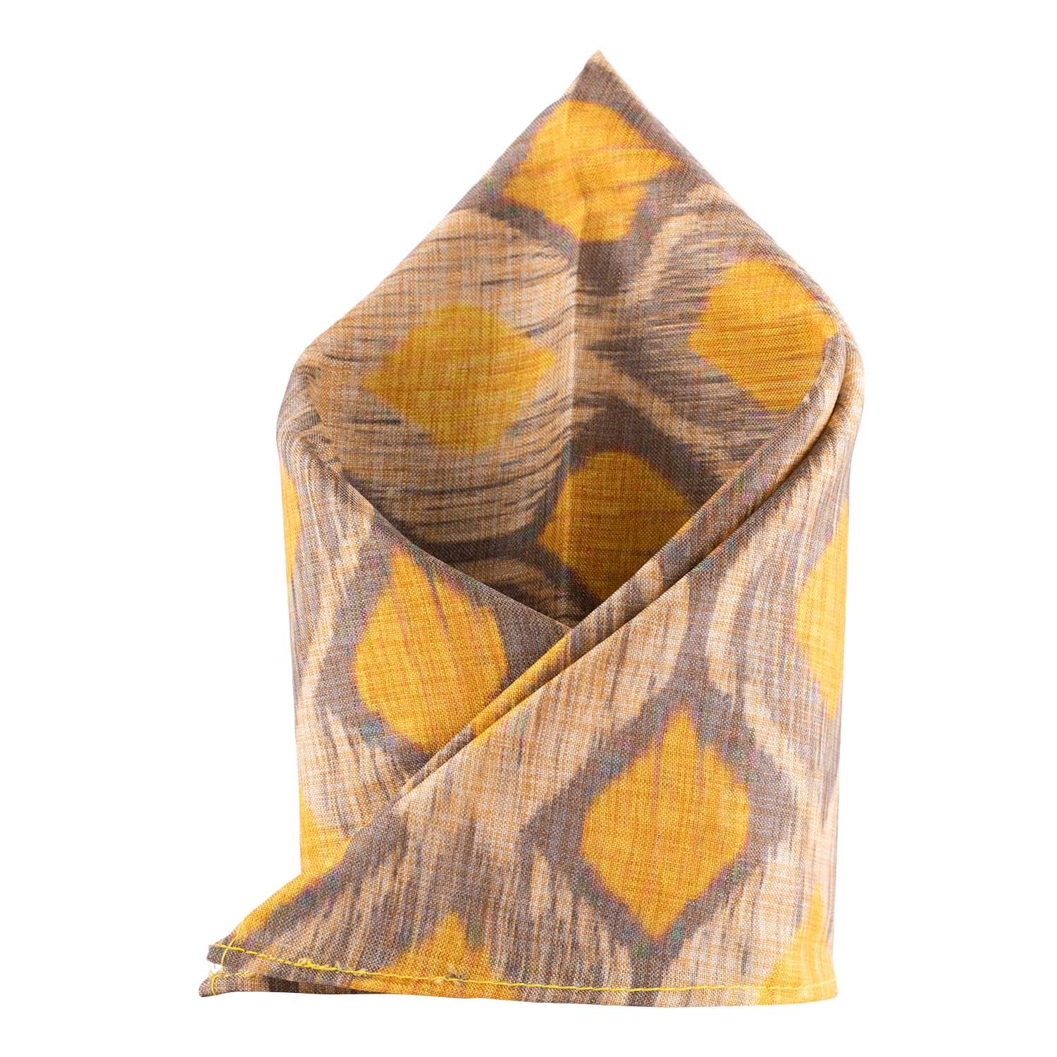 Grey Geometric Pocket Square for Men