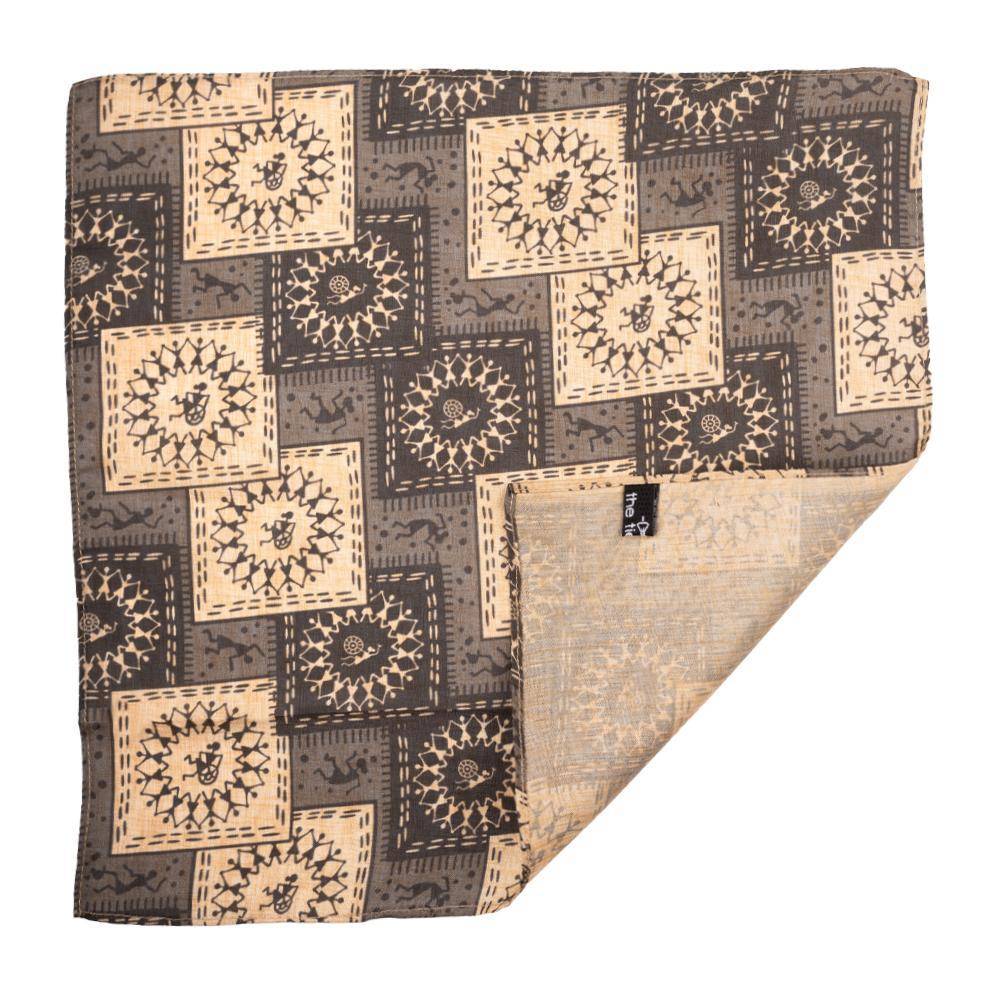 Grey Geometric Pocket Square for Men