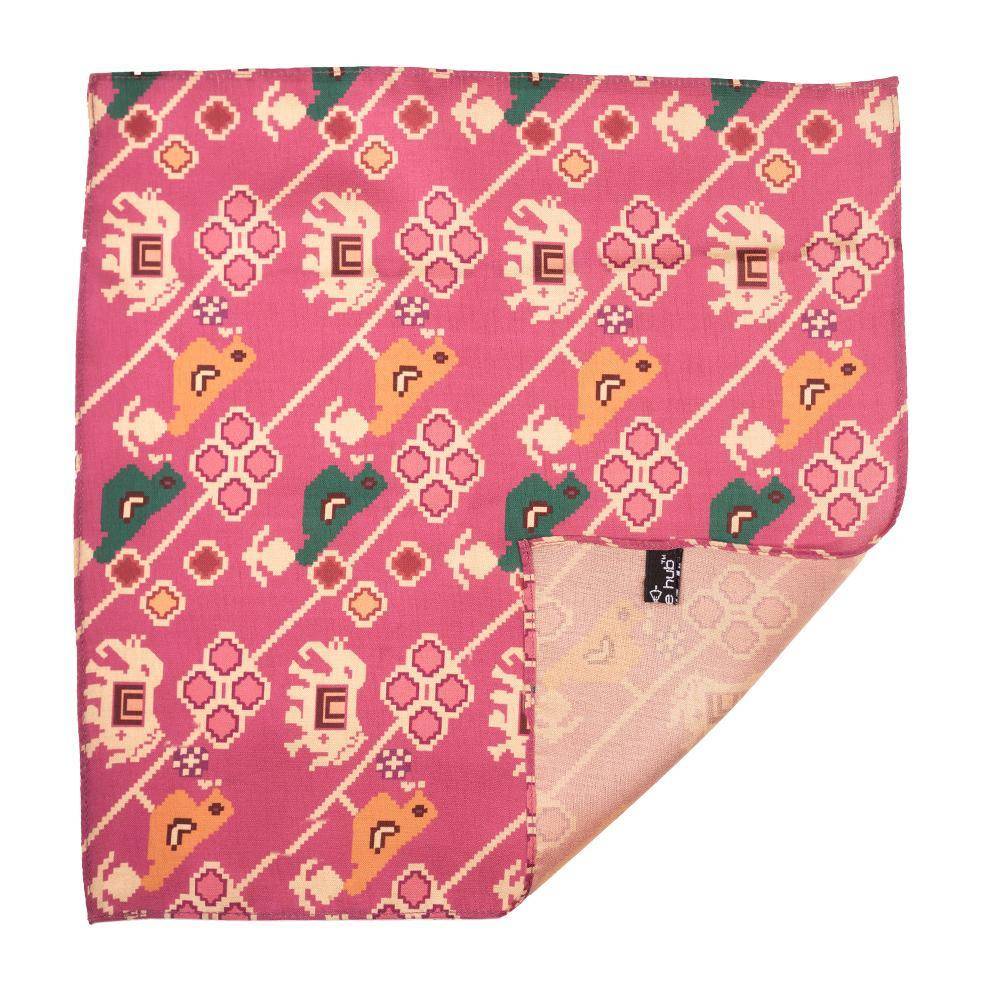 Pink Geometric Pocket Square for Men