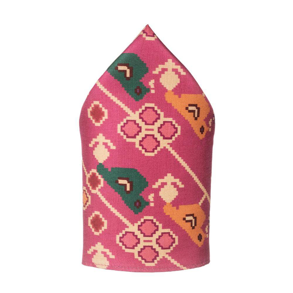 Pink Geometric Pocket Square for Men