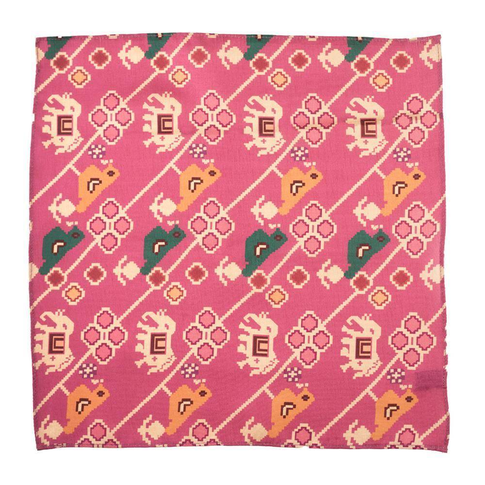 Pink Geometric Pocket Square for Men