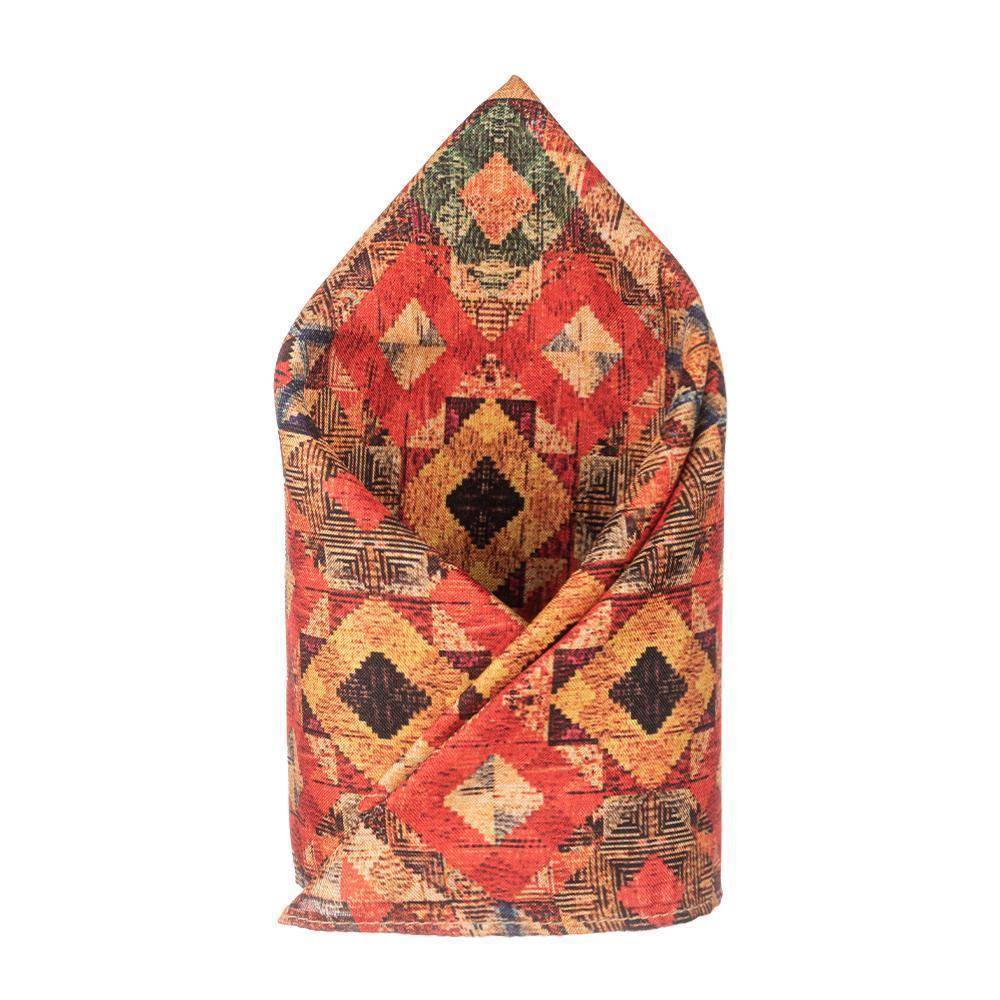 Multicolor Geometric Pocket Square for Men