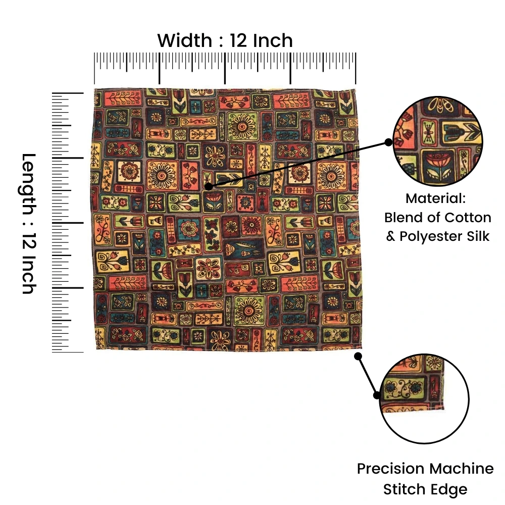 Multicolor Floral Pocket Square for Men