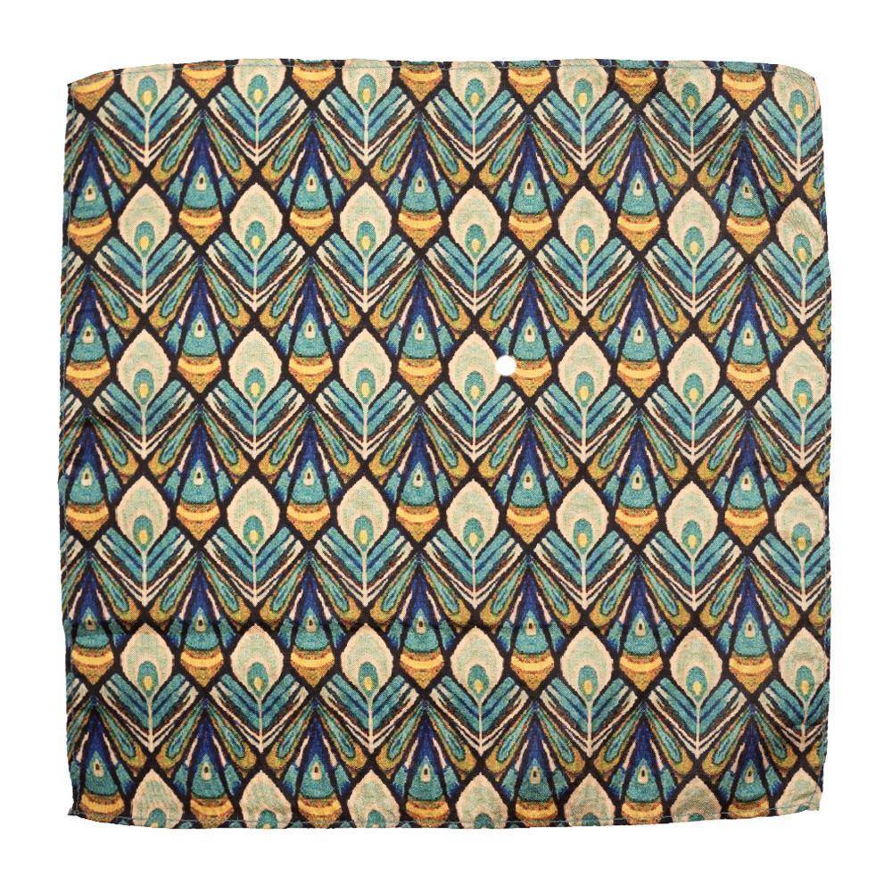 Green Geometric Pocket Square for Men