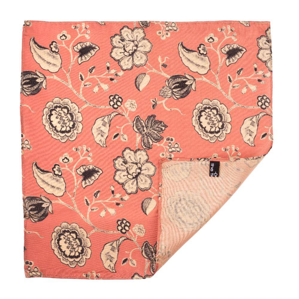 Pink Floral Pocket Square for Men