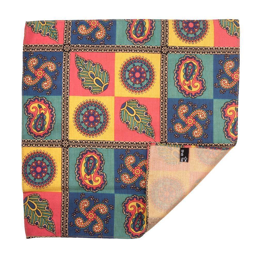 Multicolor Geometric Pocket Square for Men