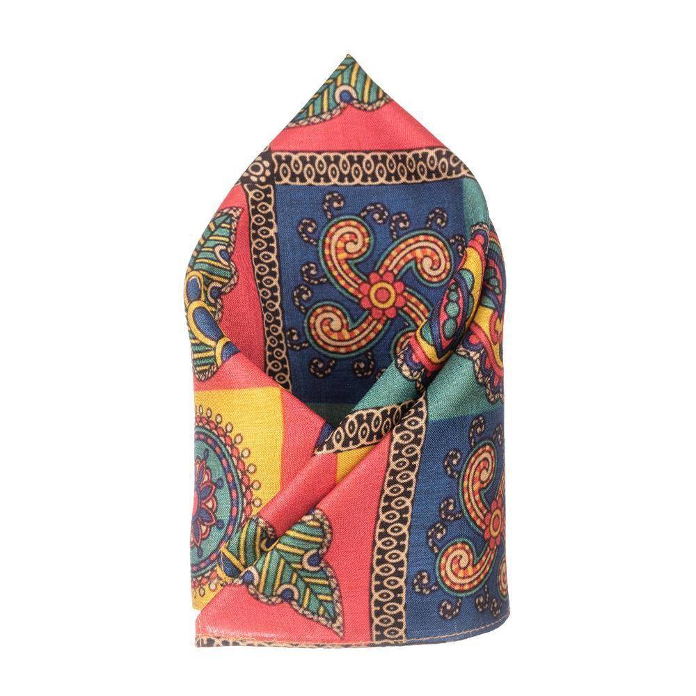 Multicolor Geometric Pocket Square for Men