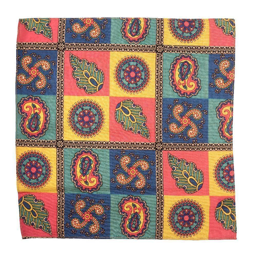 Multicolor Geometric Pocket Square for Men