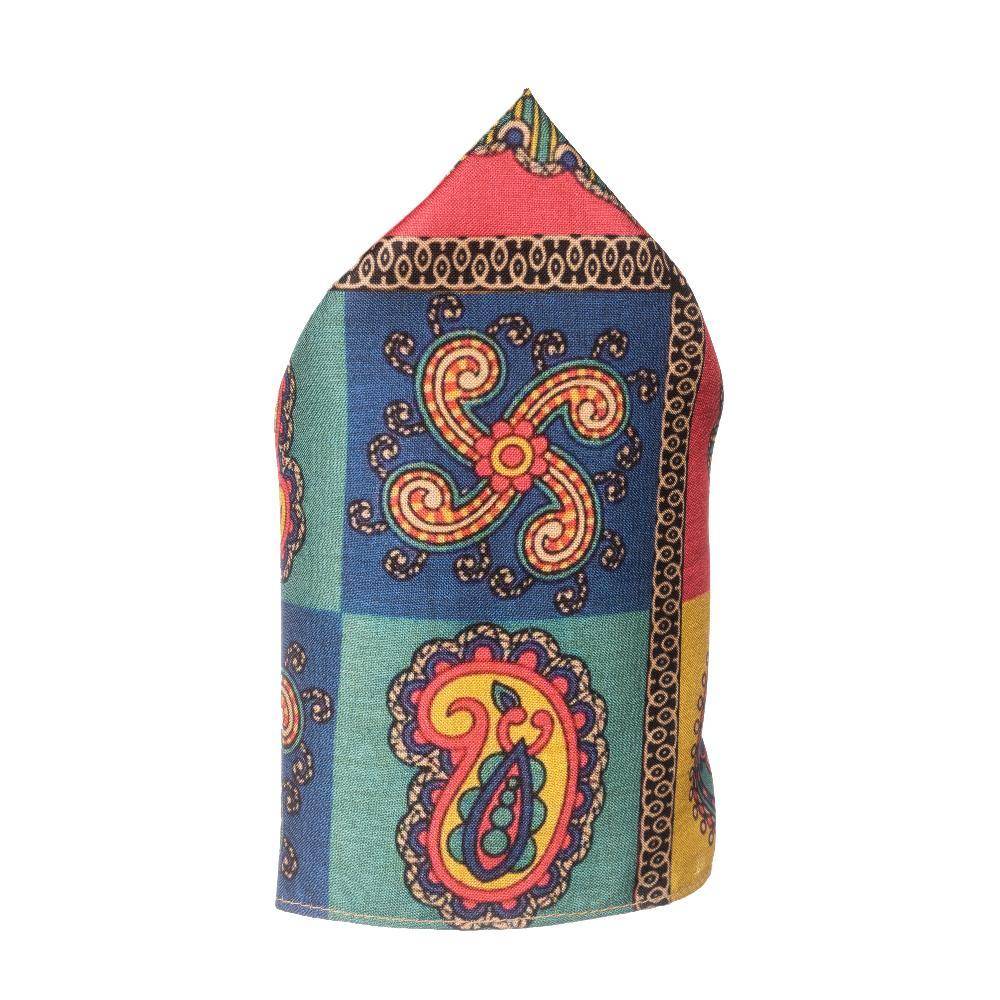 Multicolor Geometric Pocket Square for Men