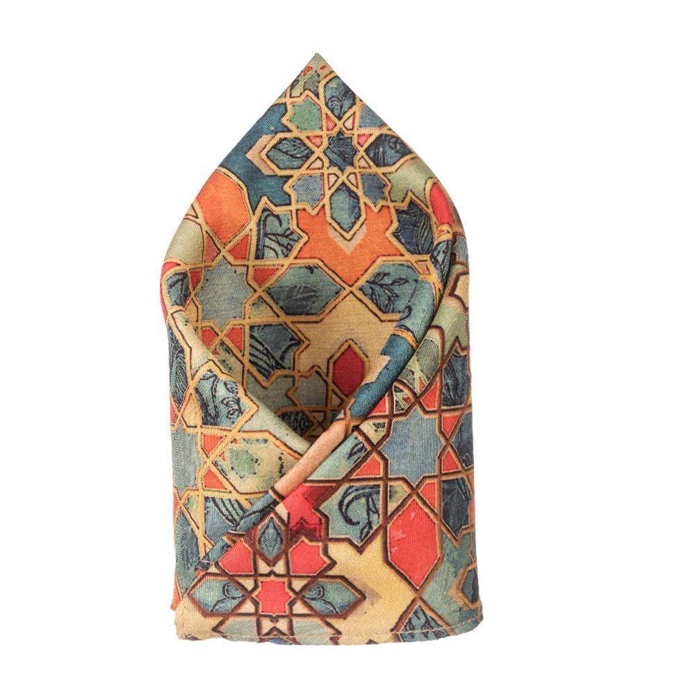 Multicolor Geometric Pocket Square for Men