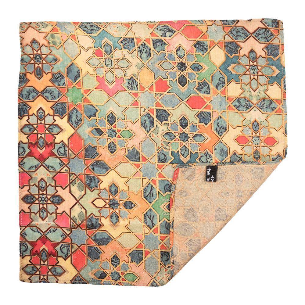 Multicolor Geometric Pocket Square for Men