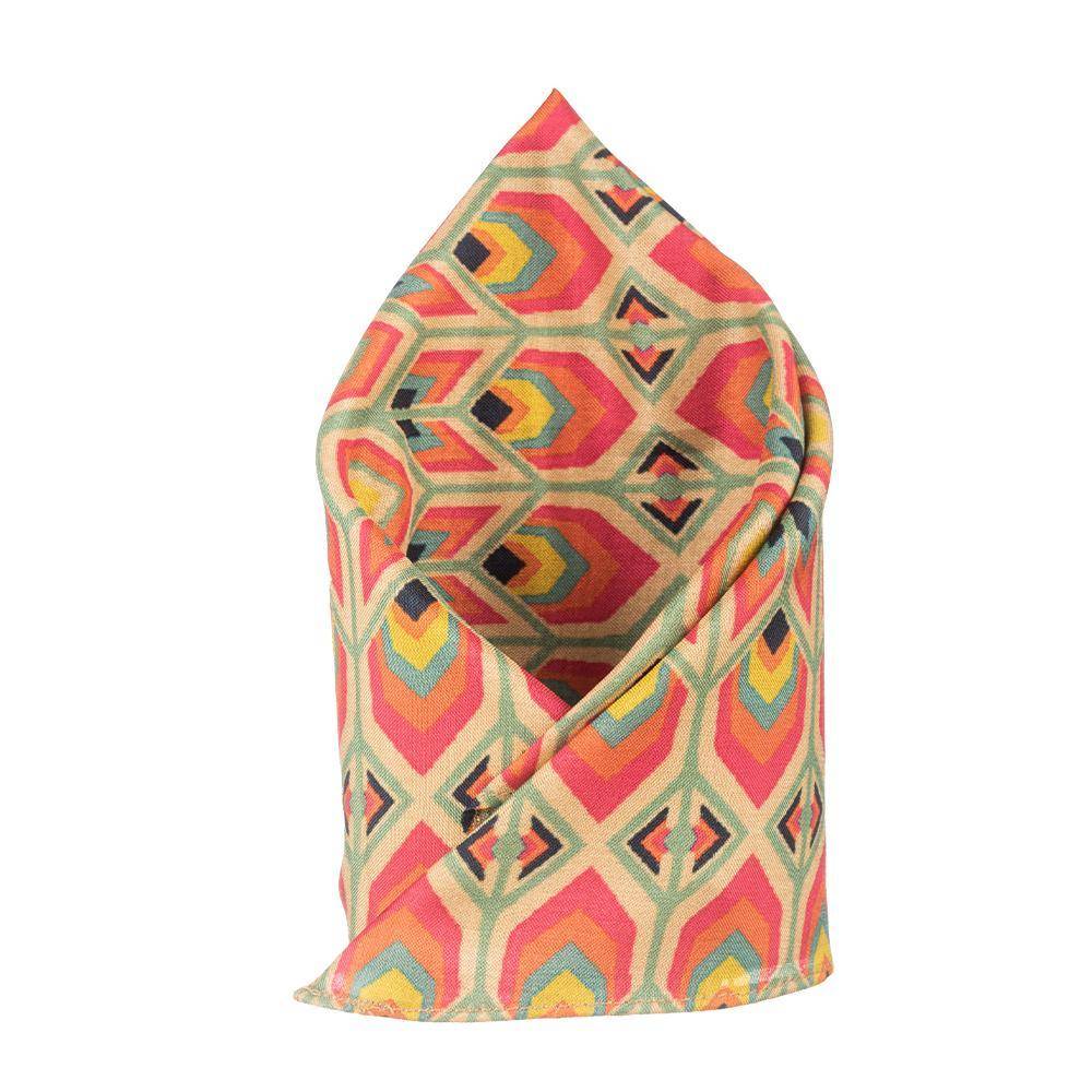 Multicolor Geometric Pocket Square for Men
