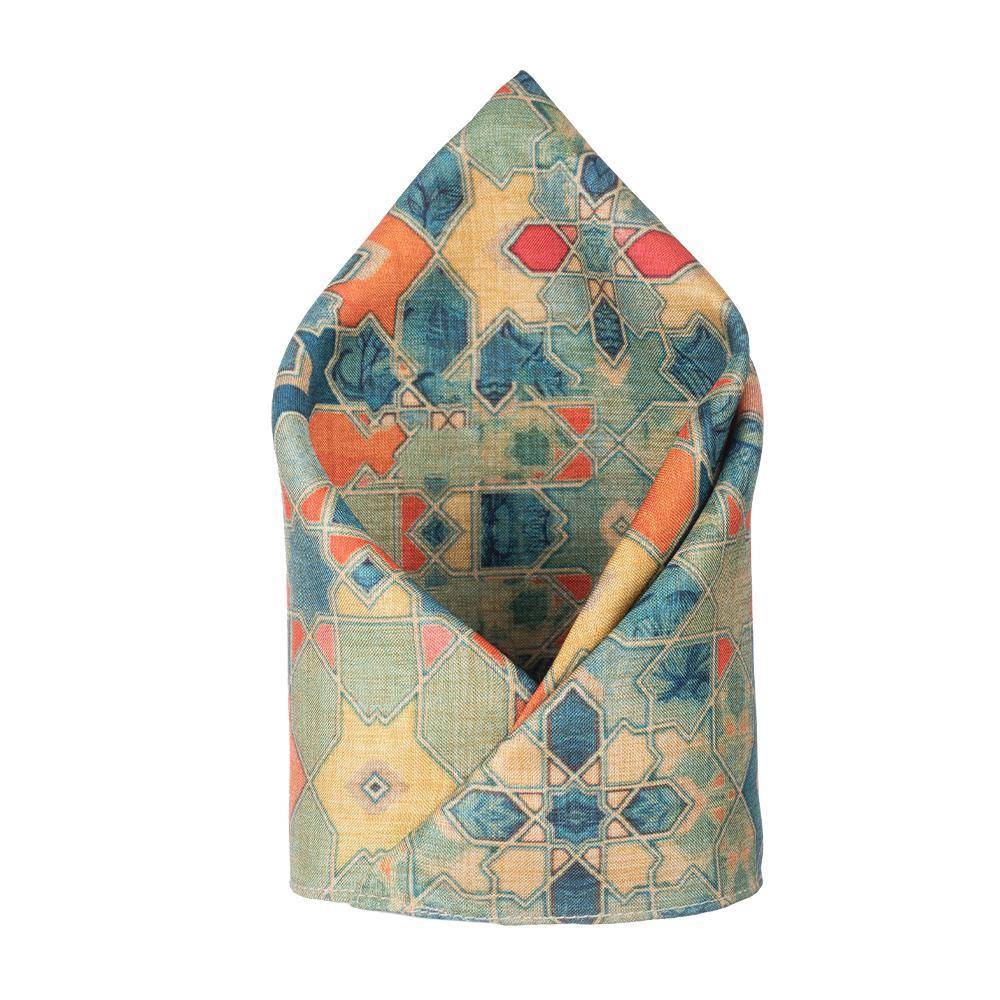 Multicolor Geometric Pocket Square for Men