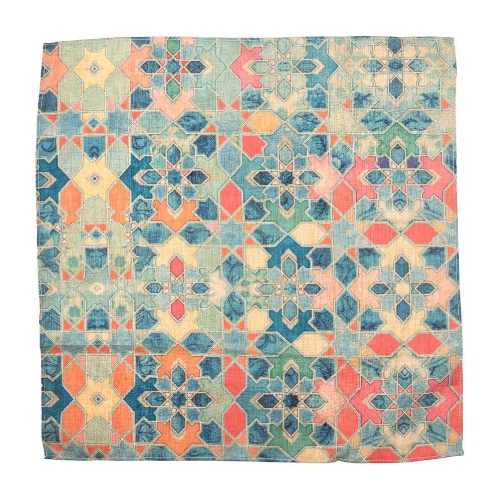 Multicolor Geometric Pocket Square for Men